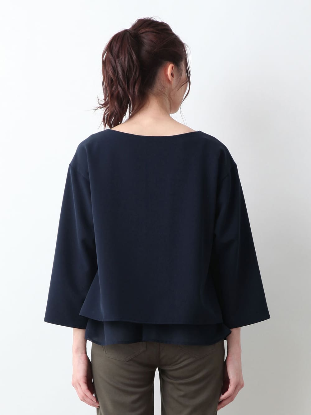 ストレッチジョーゼットVネックレイヤードトップス マタニティ・授乳服